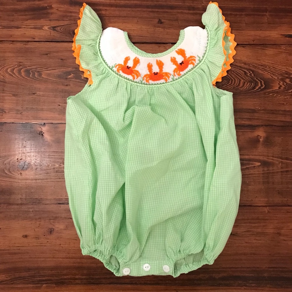 Smocked Crab Bubble 6mo